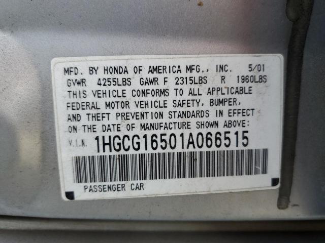 2001 Honda Accord Ex VIN: 1HGCG16501A066515 Lot: 60776484