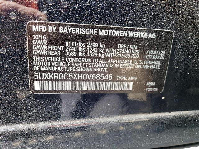 VIN 5UXKR0C5XH0V68546 2017 BMW X5, Xdrive35I no.13