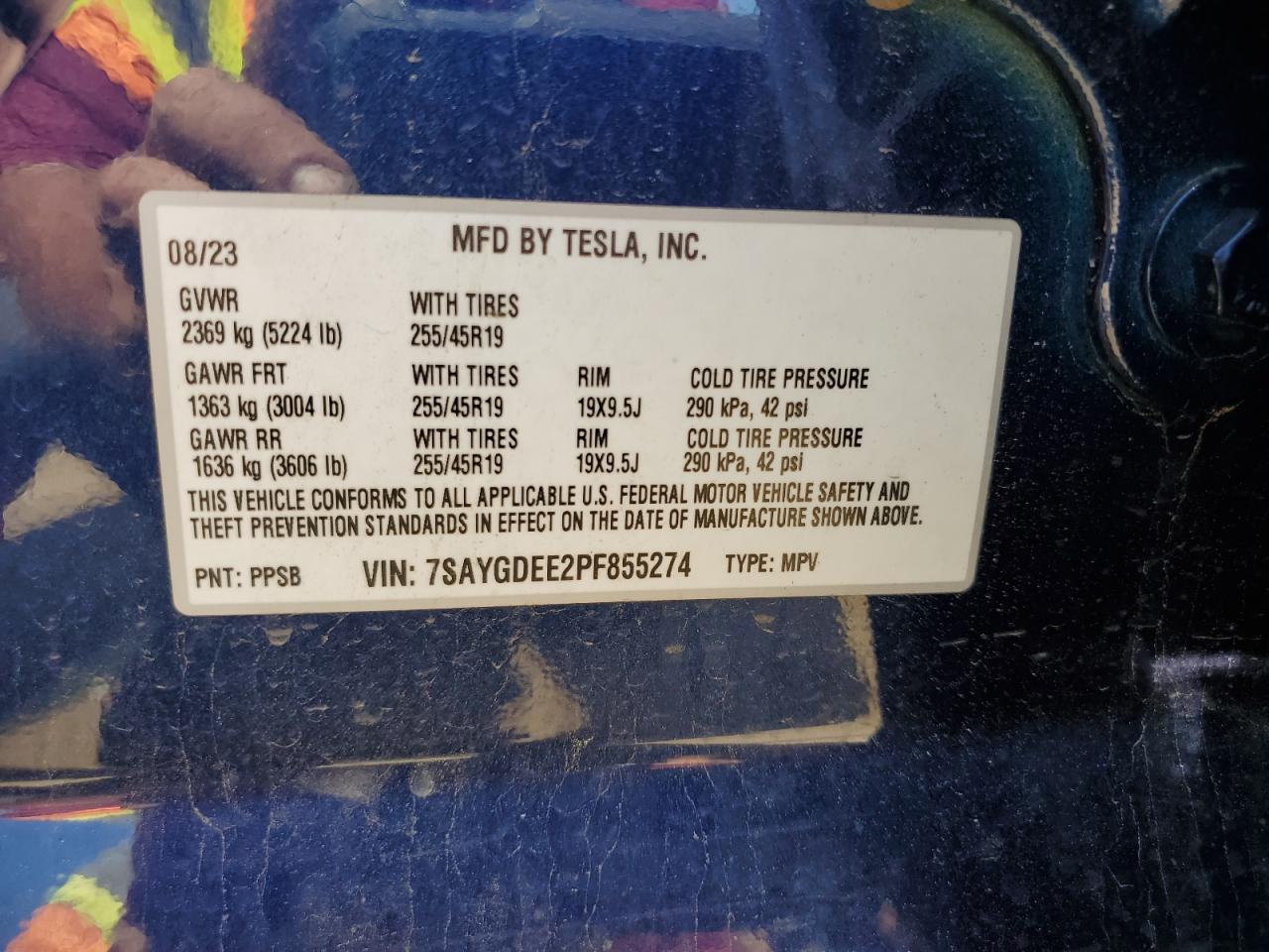 7SAYGDEE2PF855274 2023 Tesla Model Y