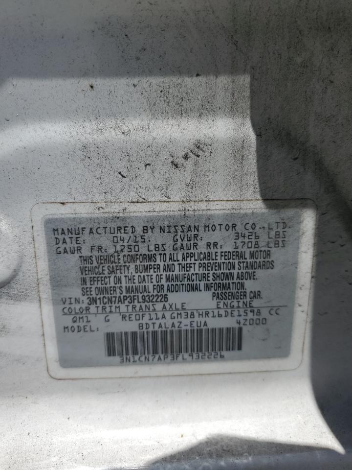 3N1CN7AP3FL932226 2015 Nissan Versa S