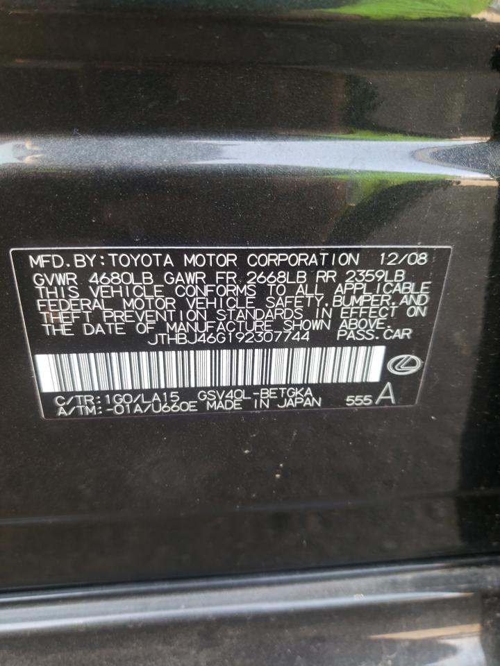 JTHBJ46G192307744 2009 Lexus Es 350