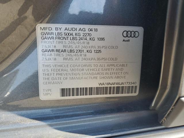 VIN WA18NAF46JA173340 2018 Audi A4, Premium Plus no.13