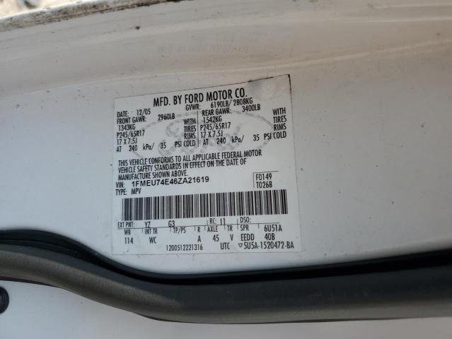 2006 Ford Explorer Eddie Bauer VIN: 1FMEU74E46ZA21619 Lot: 59173754