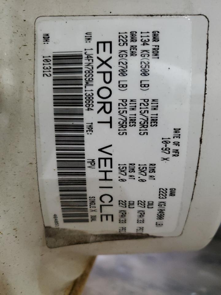 1J4FN78S9WL138664 1998 Jeep Cheerokee