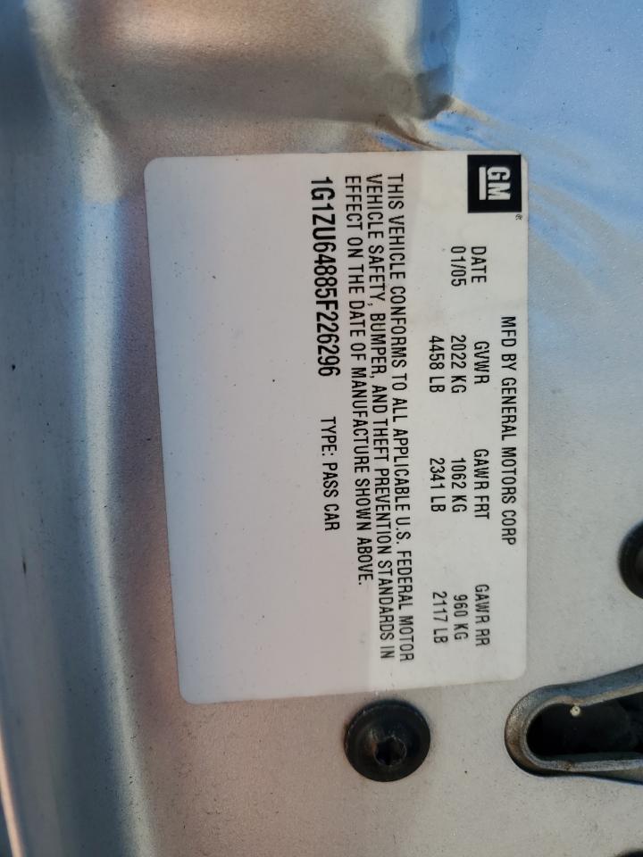 1G1ZU64885F226296 2005 Chevrolet Malibu Maxx Lt