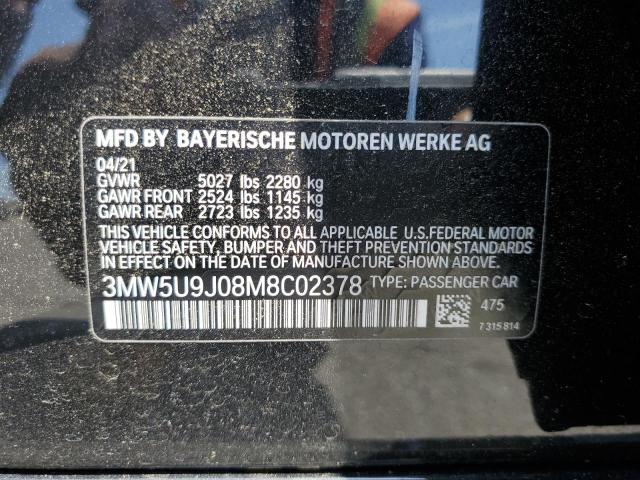 2021 BMW M340Xi VIN: 3MW5U9J08M8C02378 Lot: 59434584