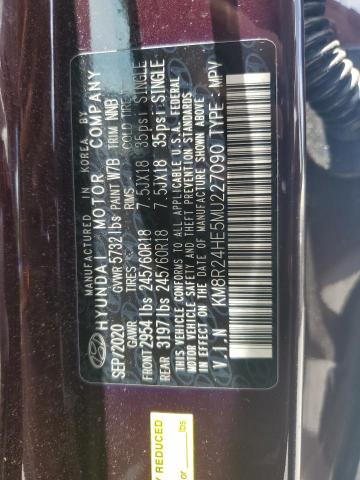 2021 Hyundai Palisade Sel VIN: KM8R24HE5MU227090 Lot: 59462354