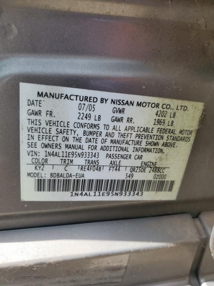 1N4AL11E95N933343 2005 Nissan Altima S