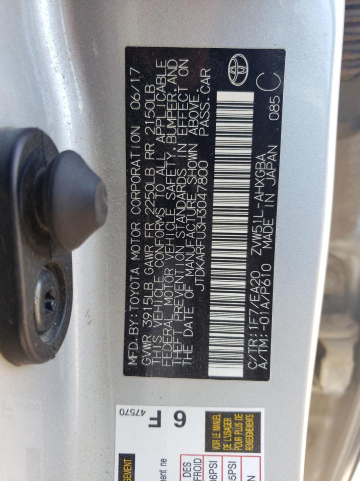 JTDKARFU3H3047800 2017 Toyota Prius