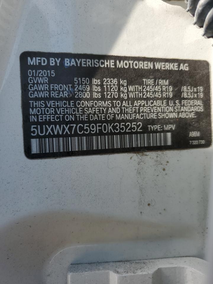 5UXWX7C59F0K35252 2015 BMW X3 xDrive35I