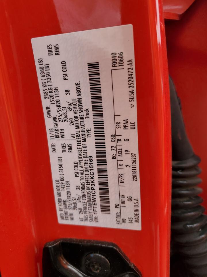 1FTEW1CP3KKC15169 2019 Ford F150 Supercrew