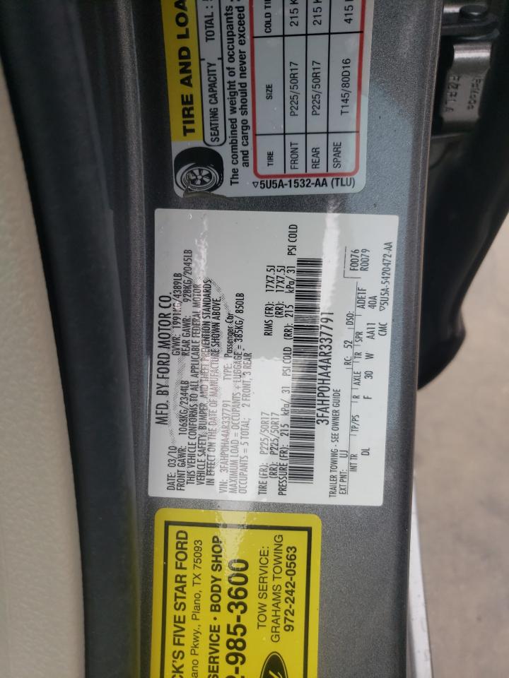 3FAHP0HA4AR337791 2010 Ford Fusion Se
