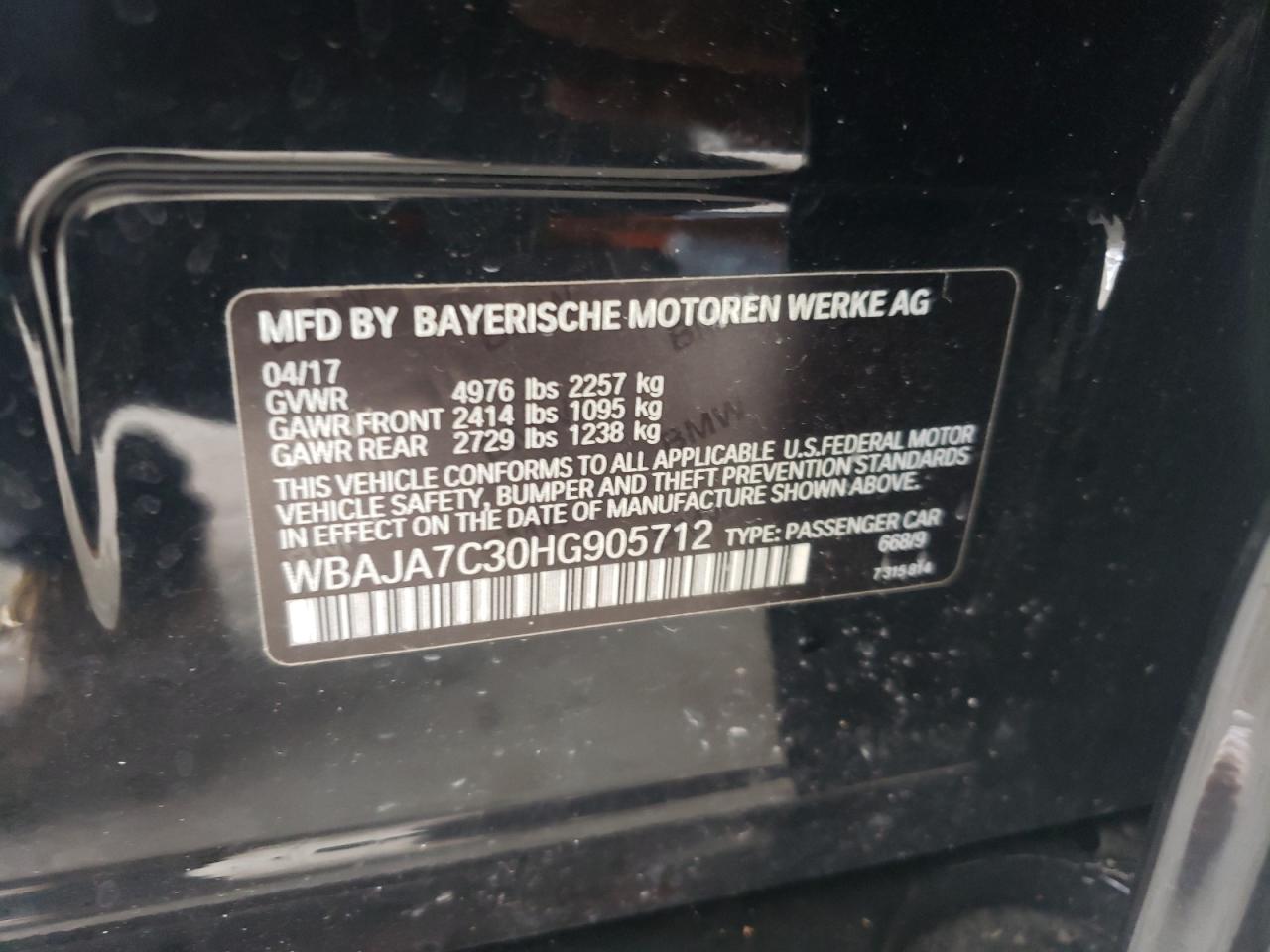 WBAJA7C30HG905712 2017 BMW 530 Xi