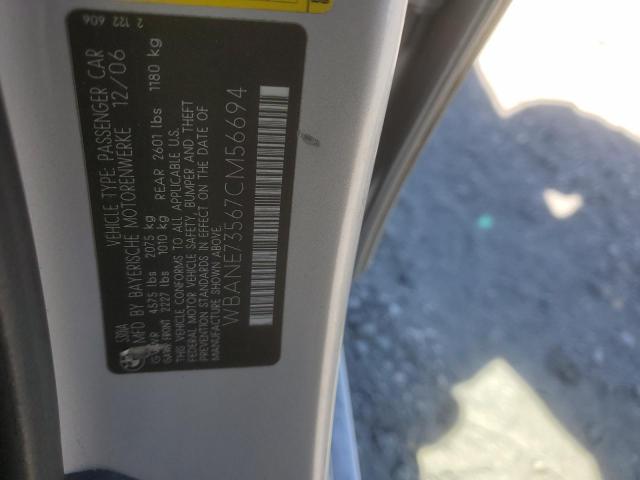2007 BMW 530 I VIN: WBANE73567CM56694 Lot: 60643964