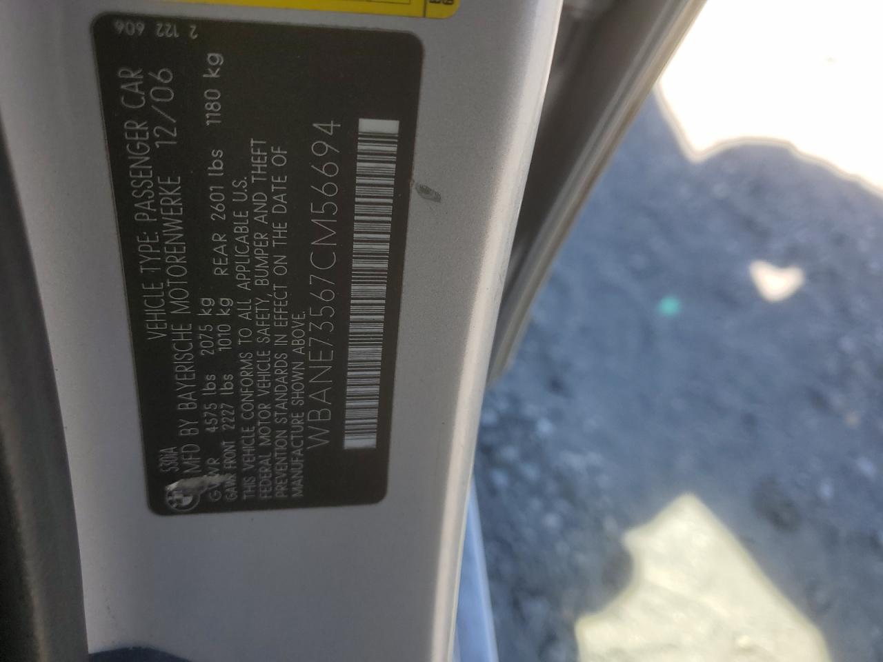 WBANE73567CM56694 2007 BMW 530 I