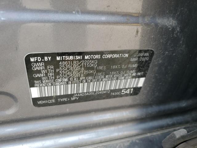 JA4AD3A35LZ040412 | 2020 Mitsubishi outlander se