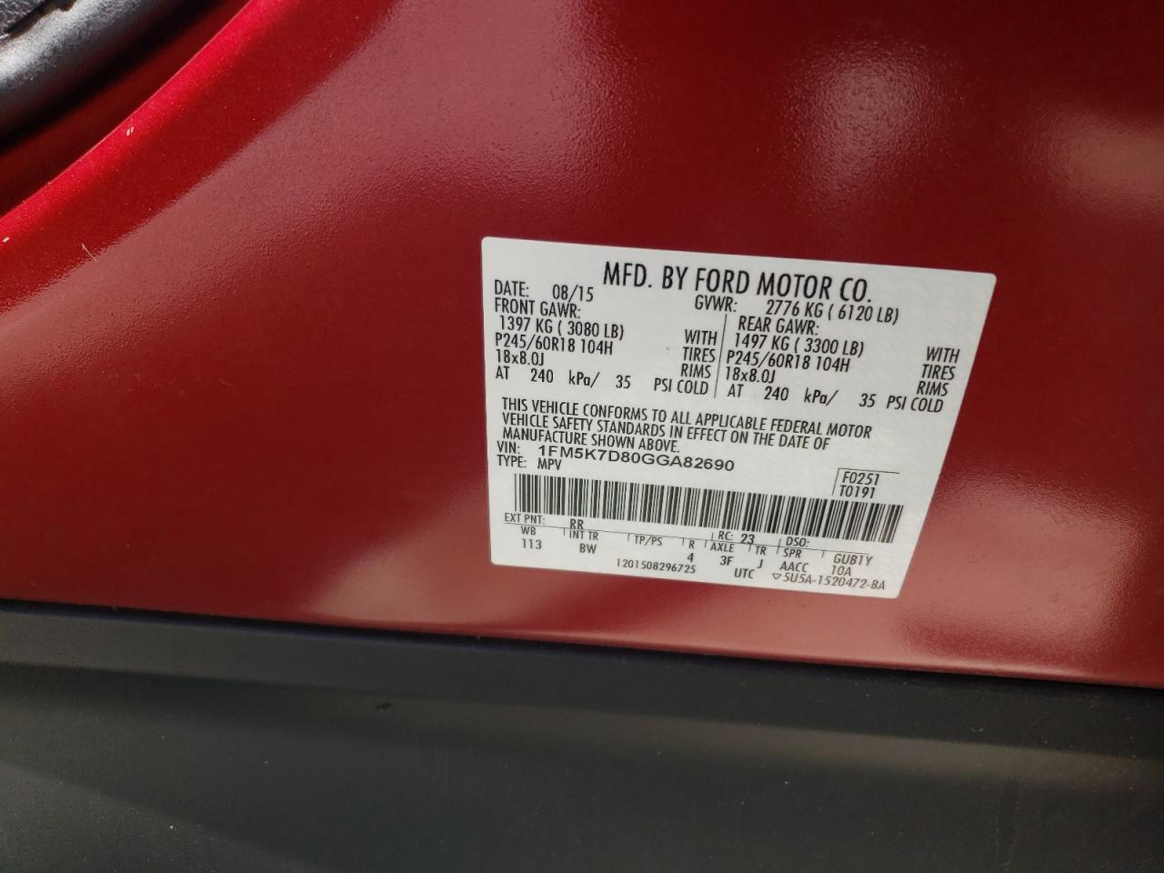 1FM5K7D80GGA82690 2016 Ford Explorer Xlt