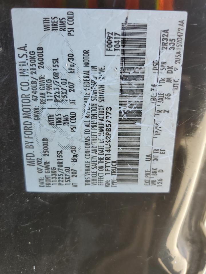 1FTYR14U42PB57973 2002 Ford Ranger Super Cab