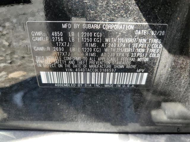 VIN 4S4BTACC9L3186597 2020 Subaru Outback, Premium no.12