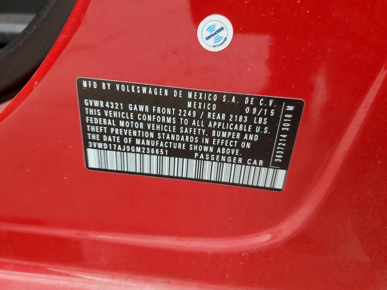 3VWD17AJ9GM236651 2016 Volkswagen Jetta Sport
