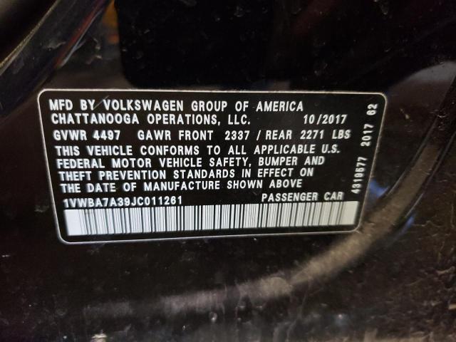 2018 Volkswagen Passat Se VIN: 1VWBA7A39JC011261 Lot: 57105484
