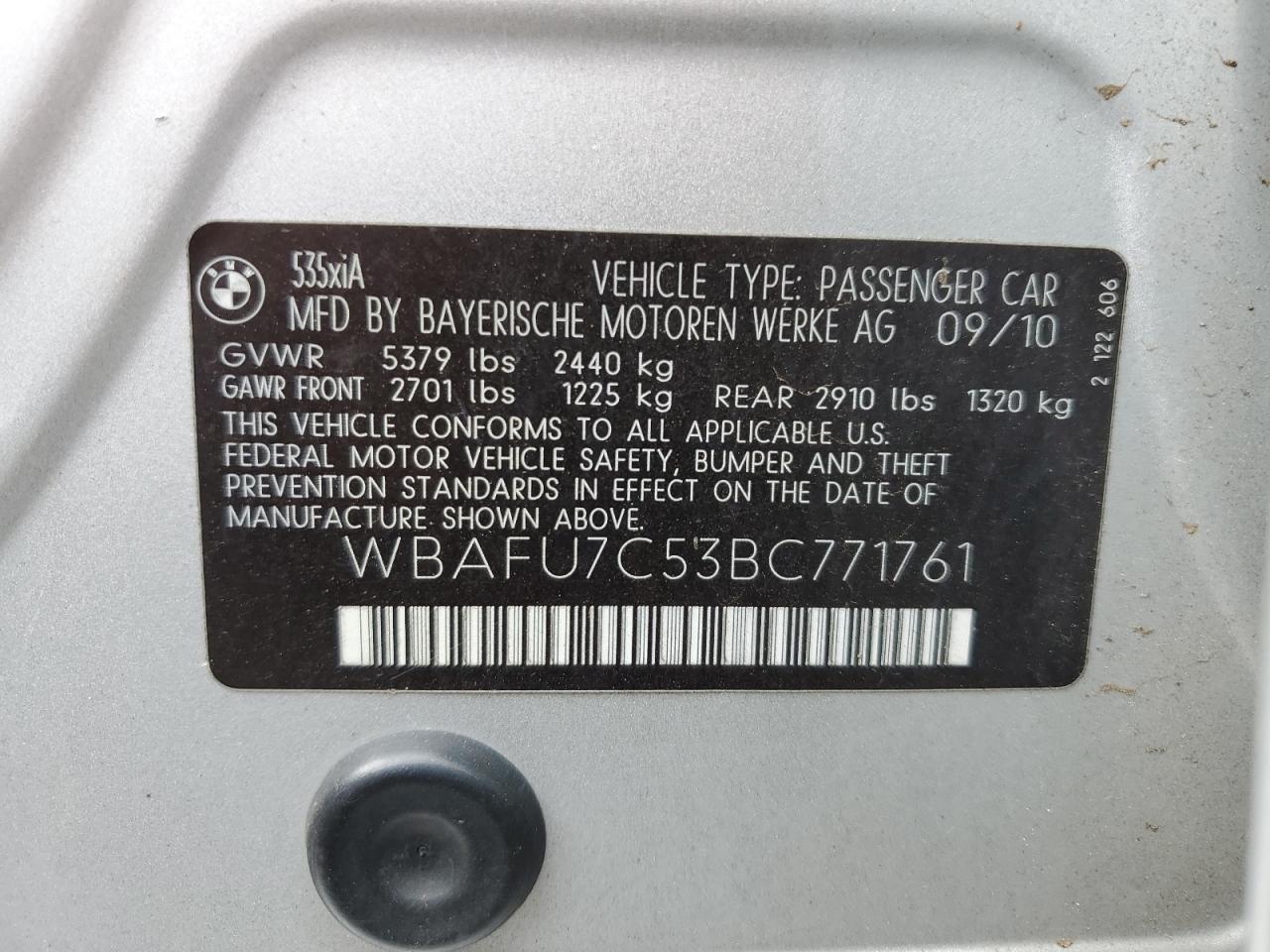 WBAFU7C53BC771761 2011 BMW 535 Xi