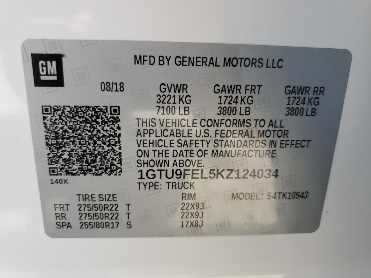 1GTU9FEL5KZ124034 2019 GMC Sierra K1500 Denali