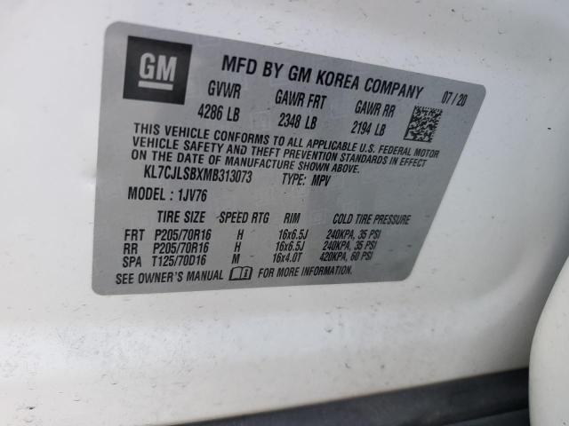 2021 Chevrolet Trax 1Lt VIN: KL7CJLSBXMB313073 Lot: 57352974