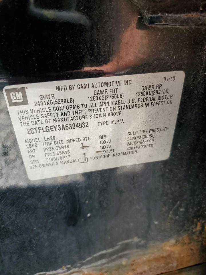 2CTFLGEY3A6304932 2010 GMC Terrain Slt