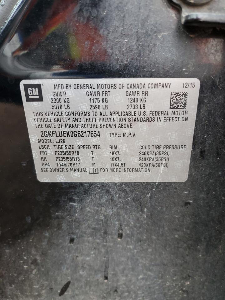 2GKFLUEK0G6217654 2016 GMC Terrain Slt