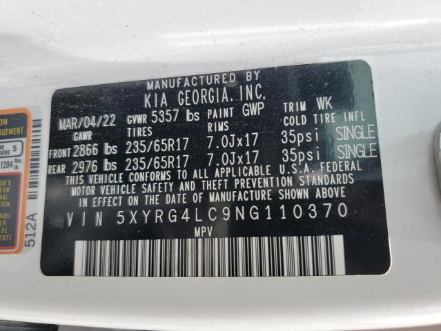 2022 Kia Sorento Lx VIN: 5XYRG4LC9NG110370 Lot: 58148164