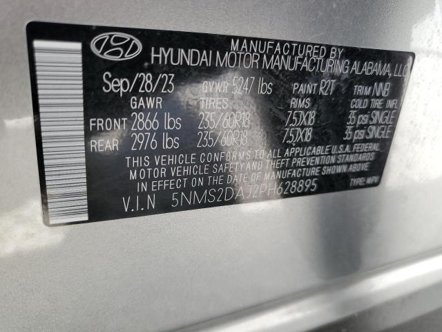 2023 Hyundai Santa Fe Sel VIN: 5NMS2DAJ2PH628895 Lot: 58392254