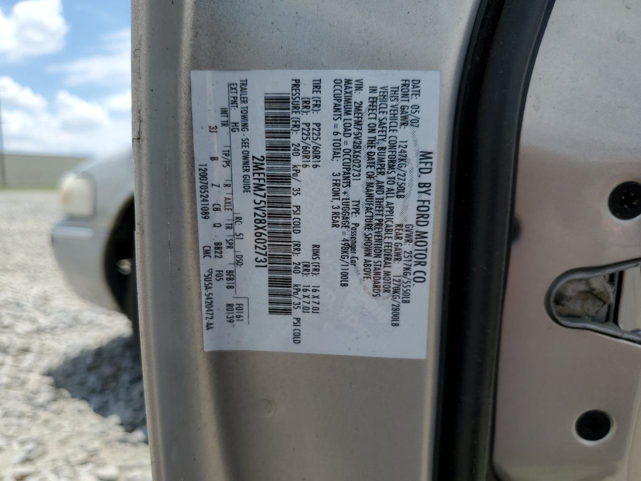 2MEFM75V28X602731 2008 Mercury Grand Marquis Ls