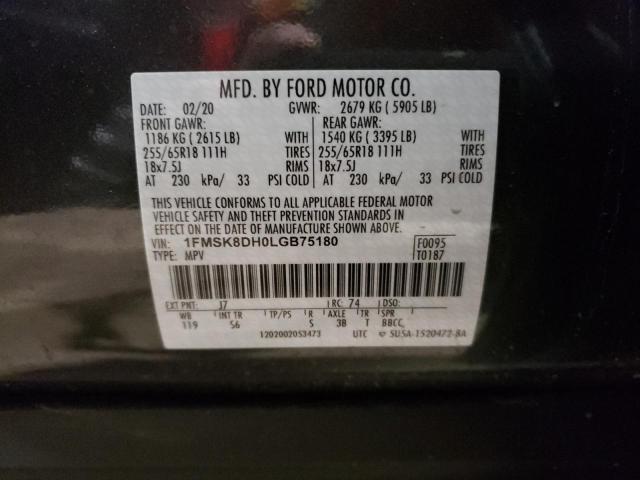 2020 Ford Explorer Xlt VIN: 1FMSK8DH0LGB75180 Lot: 57173384