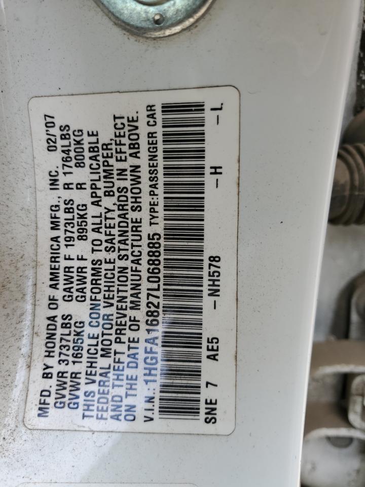 1HGFA16827L068885 2007 Honda Civic Ex