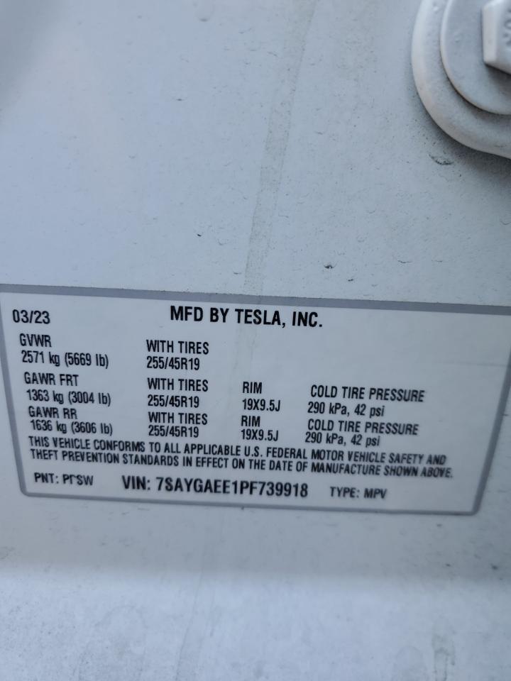 7SAYGAEE1PF739918 2023 Tesla Model Y