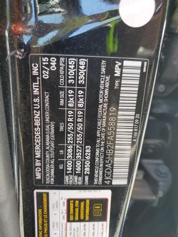 2015 Mercedes-Benz Ml 350 4Matic VIN: 4JGDA5HB2FA558819 Lot: 58012534