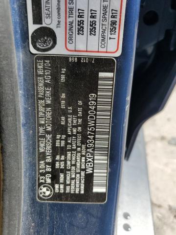 2005 BMW X3 3.0I VIN: WBXPA93475WD04919 Lot: 60148864