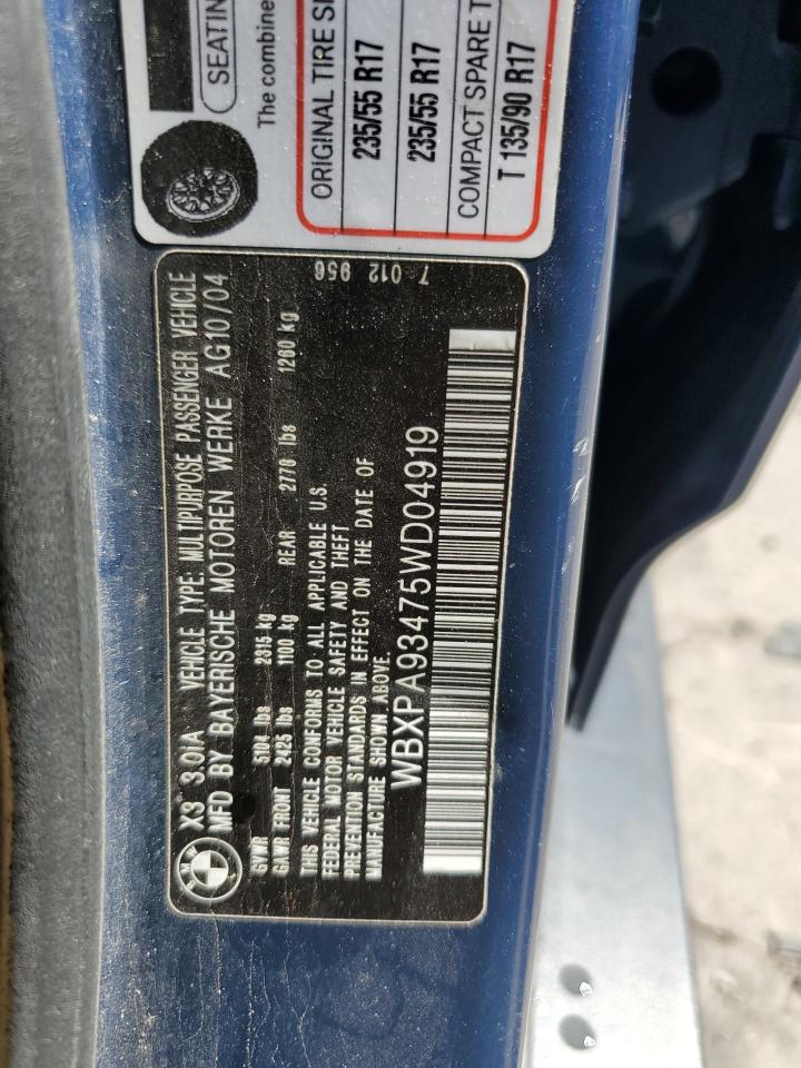 WBXPA93475WD04919 2005 BMW X3 3.0I