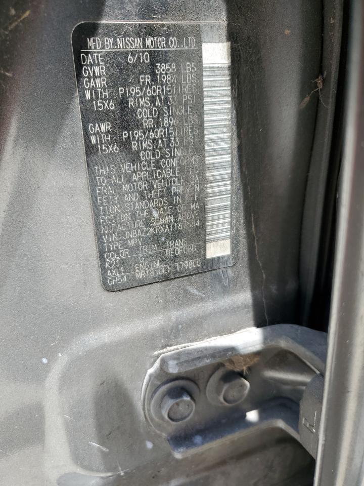 JN8AZ2KRXAT167584 2010 Nissan Cube Base