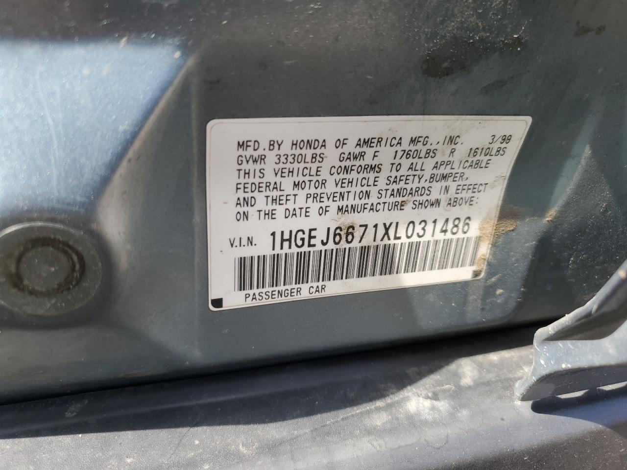 1HGEJ6671XL031486 1999 Honda Civic Lx