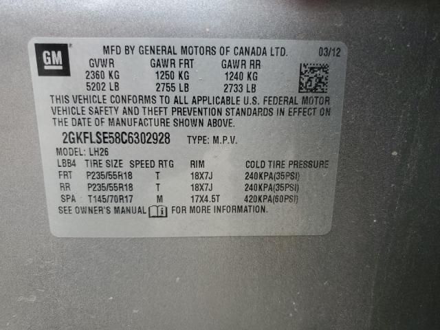 2012 GMC Terrain Sle VIN: 2GKFLSE58C6302928 Lot: 57512684