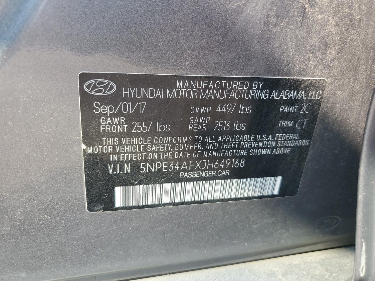 5NPE34AFXJH649168 2018 Hyundai Sonata Sport