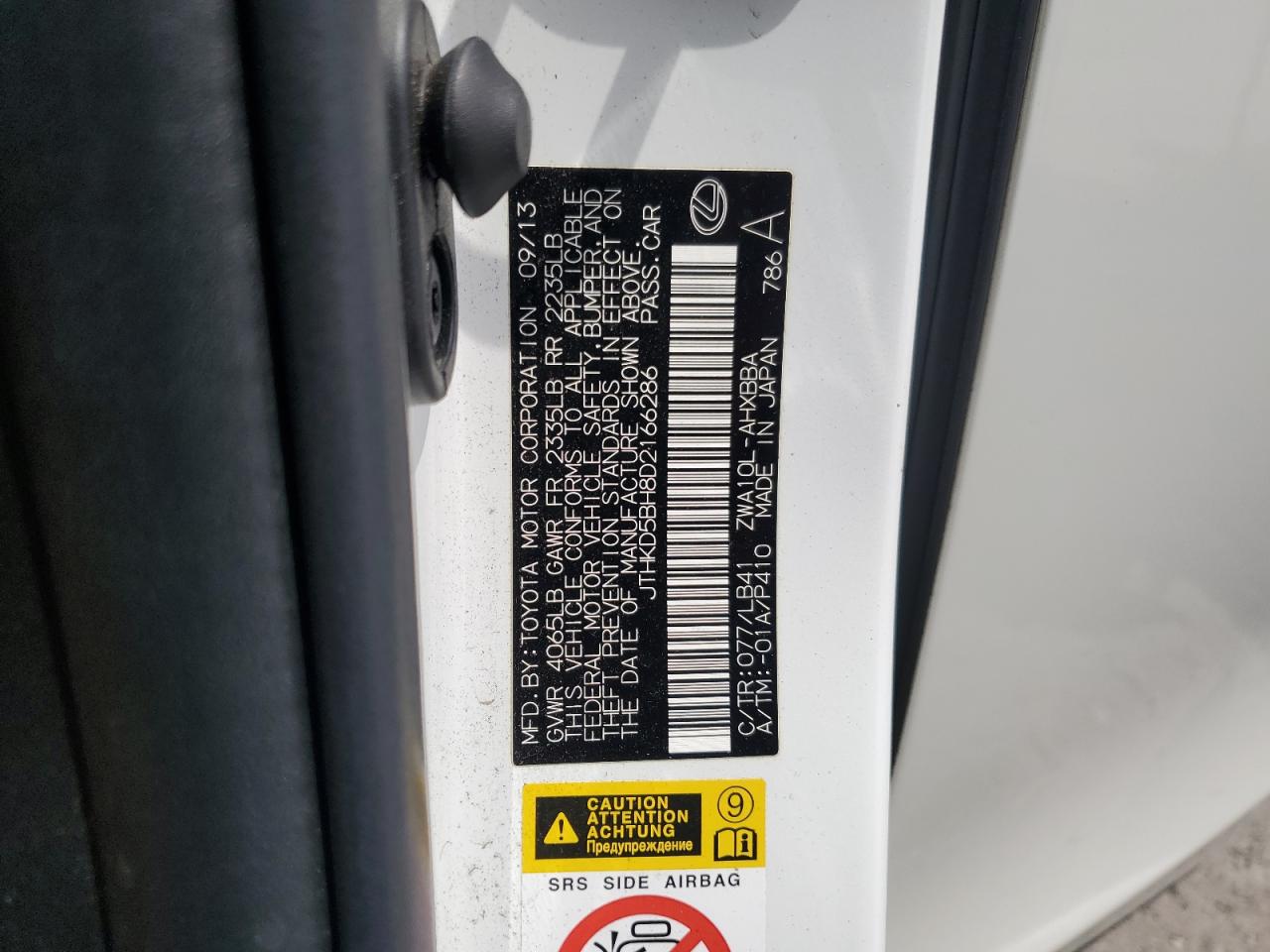 JTHKD5BH8D2166286 2013 Lexus Ct 200