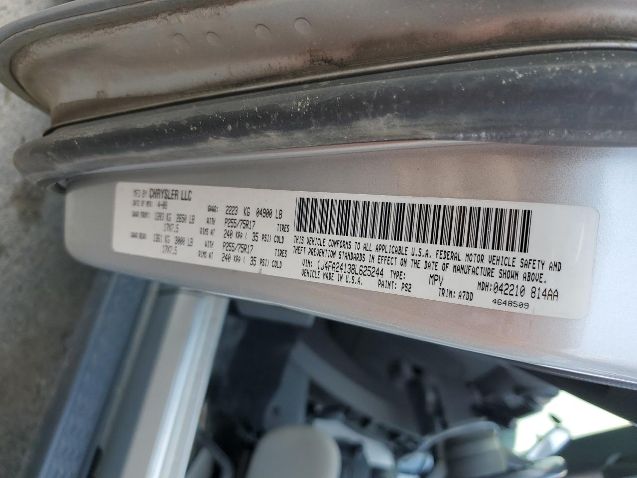 1J4FA24138L625244 2008 Jeep Wrangler X