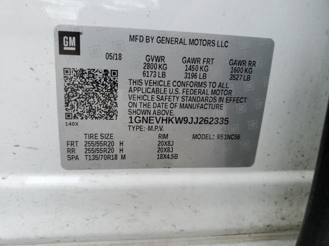 2018 Chevrolet Traverse Lt VIN: 1GNEVHKW9JJ262335 Lot: 58039934