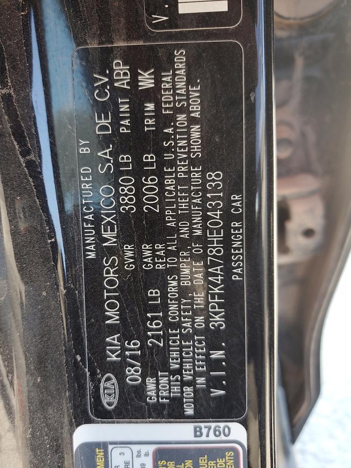 3KPFK4A78HE043138 2017 Kia Forte Lx