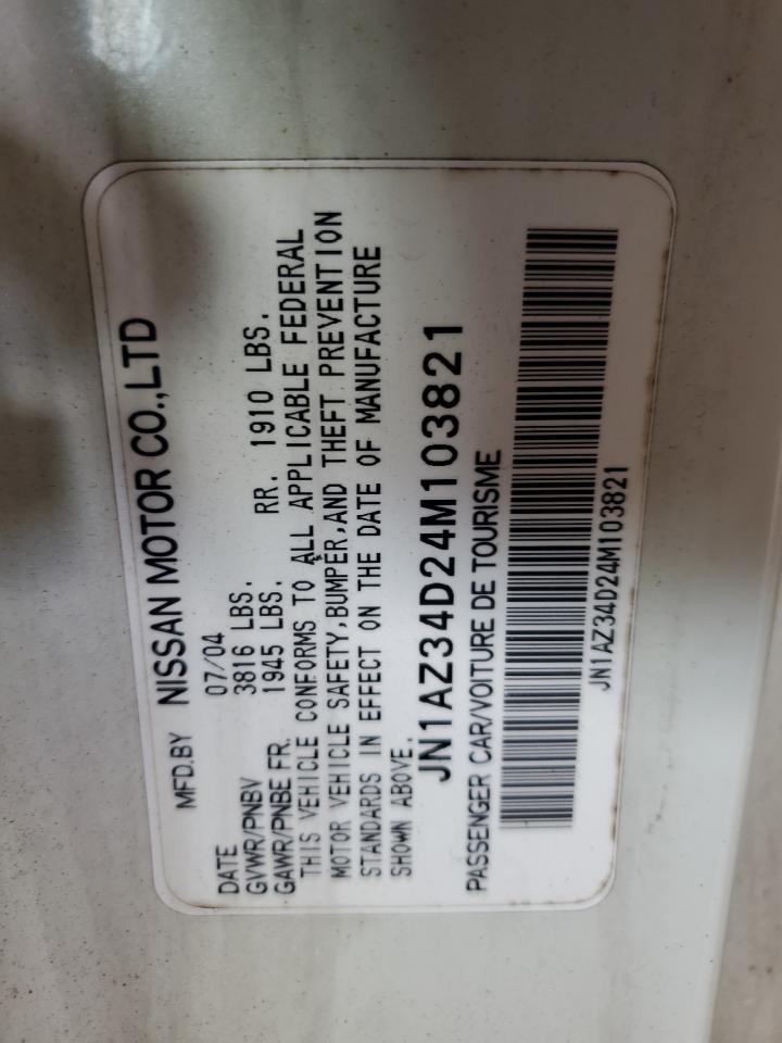 JN1AZ34D24M103821 2004 Nissan 350Z Coupe