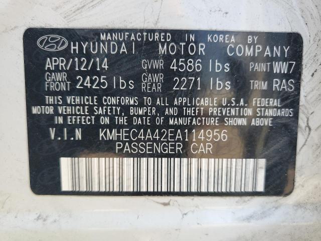 2014 Hyundai Sonata Hybrid VIN: KMHEC4A42EA114956 Lot: 59118994