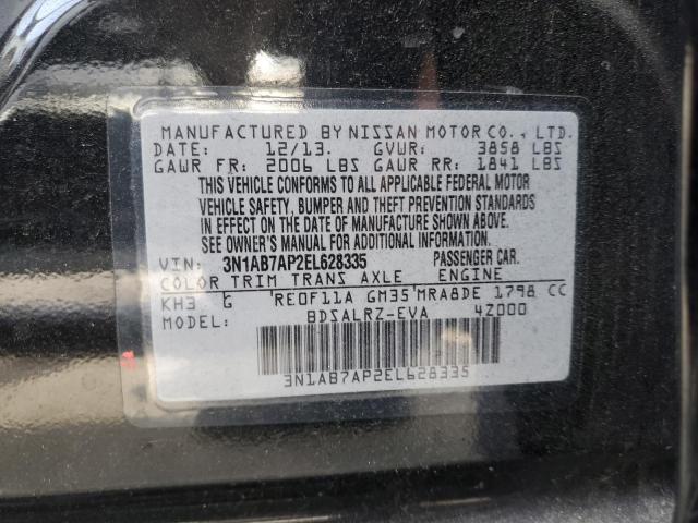 2014 Nissan Sentra S VIN: 3N1AB7AP2EL628335 Lot: 58357444